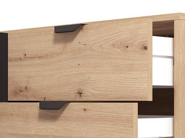 Vilamoura Artisan Oak Effect and Black Sideboard: Modern Storage Unit with Ample Space - UK Luxury Furniture